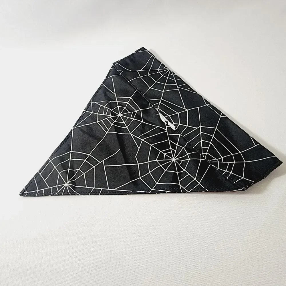 🏖 Pet Collar Bandana Spiderwebs Halloween Goth Gothic